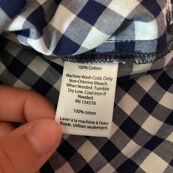 Vineyard Vines gingham tie sleeve top - Picture 11 of 14